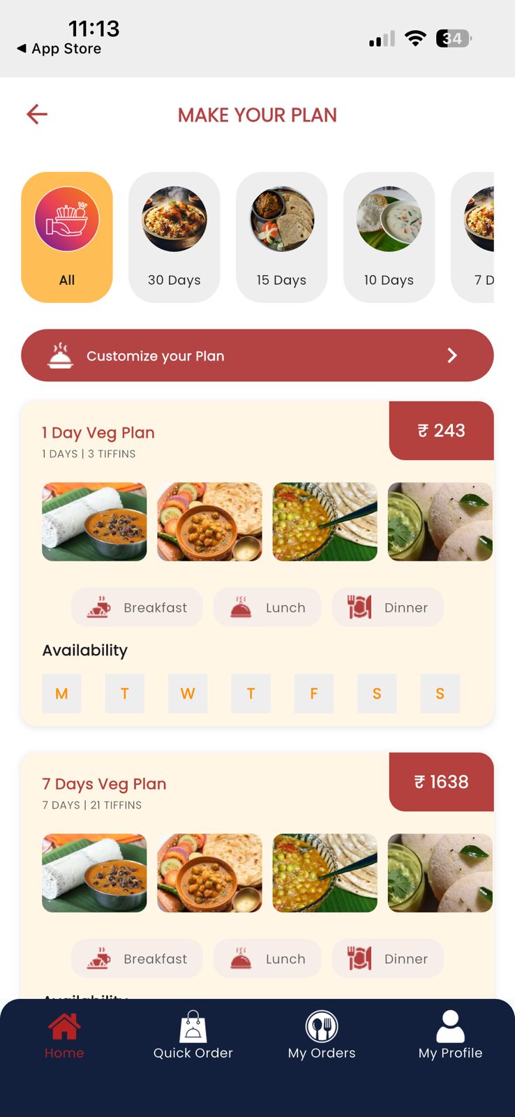 Mess Hub App Screen